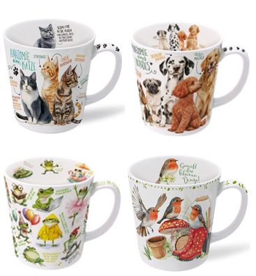 1 Kaffeebecher Katze, Hund, Frosch, Kaffeetasse Tassen Tee Katzen Hunde Frösche