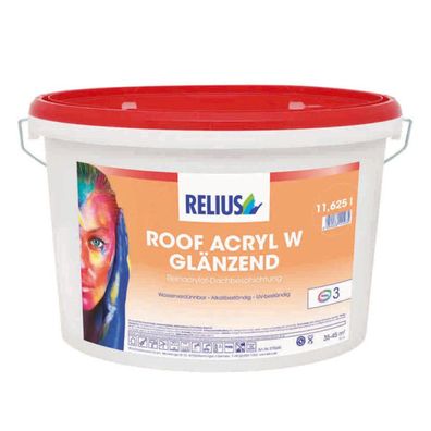 12,5 l Relius Roof Acryl W Glänzend Dachbeschichtung glänzend