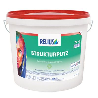 25 kg Relius Strukturputz Außen weiß Basis 1