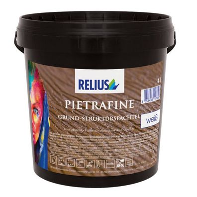 4 L Relius Pietrafine Effekt-Design weiß Grund-Strukturspachtel
