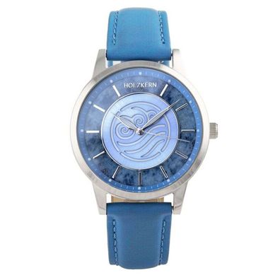 Holzkern Uhr in Unisexgröße Avatar™ Water Tribe Marmor/Blau