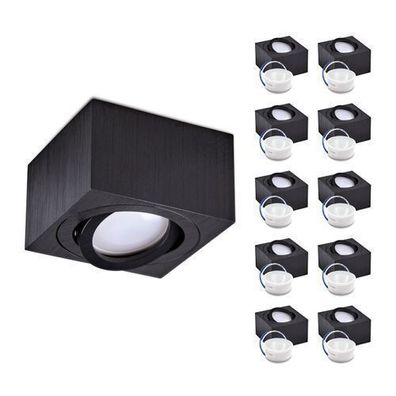 Aufbauspot OH37 Deckenleuchte Rechteck Farbe Schwarz Deckenstrahler Aluminium IP20