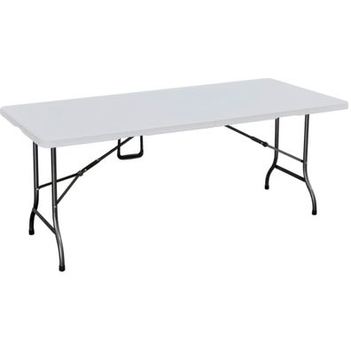 Gartentisch MELVIN rechteckig klappbar Kunststoff Weiß 180x75x72cm Klapptisch