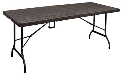 Gartentisch MELVIN Holz-Optik Kunststoff Braun 180x75x72cm Klapptisch Esstisch