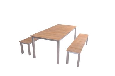 Garten-Sitzgruppe SOFIE 3-tlg. Teak Natur Gartenm?bel-Set Gartengarnitur