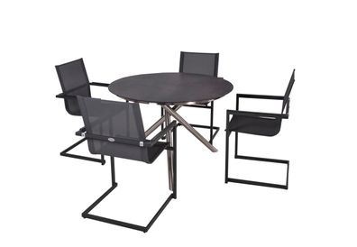 Garten-Sitzgruppe HECTOR 06 5-tlg. Kunststoff Schwarz Gartenm?bel-Set Gartengarnitur