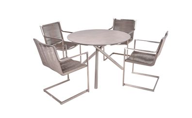 Garten-Sitzgruppe HAKON 5-tlg. Kunststoff Braun Gartenm?bel-Set Gartengarnitur