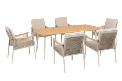 Garten-Sitzgruppe LIVIA Kunststoff Braun Gartenmöbel-Set Gartengarnitur