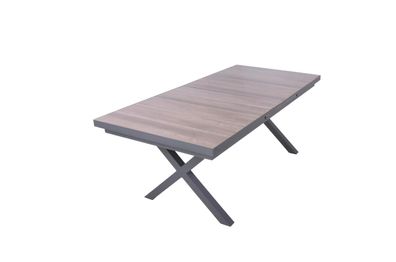 Gartentisch LUKA Aluminium/Keramik Dunkelgrau 200x100x77cm Ausziehtisch Esstisch