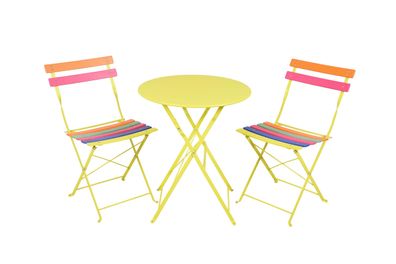 Balkonm?bel-Set LAINE 3-tlg. Eisen Gr?n Balkon-Set Gartenm?bel-Set Sitzgruppe f?r