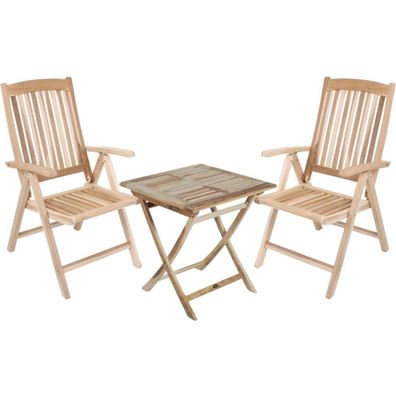 Balkonm?bel-Set LINNEA 3-tlg. Teak Teakbraun Gartenm?bel-Set Gartengarnitur