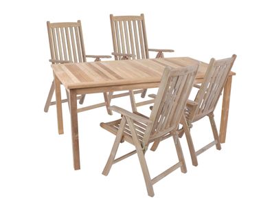 Garten-Sitzgruppe MAIKE 05 5-tlg. Teak Teakbraun Gartenm?bel-Set Gartengarnitur