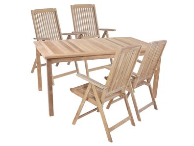 Garten-Sitzgruppe MAIKE 06 5-tlg. Teak Teakbraun Gartenm?bel-Set Gartengarnitur