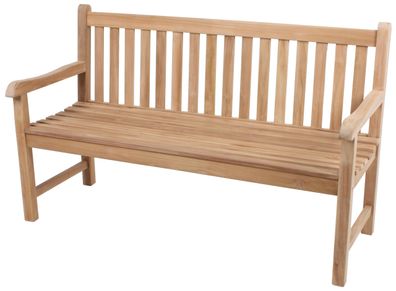 Gartenbank MARCEL 3-Sitzer 150cm Breit Teak Hellbraun Terrassenbank Wetterfest