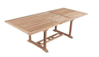 Gartentisch MORTEN rechteckig Teak Natur 180x100x75,5cm Ausziehtisch Esstisch