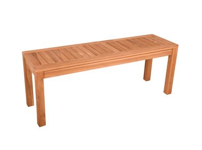 Gartenbank NADJA 2-Sitzer 120cm Breit Teak Teakbraun Terrassenbank Wetterfest