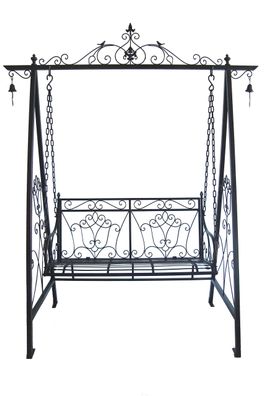 Gartenschaukel RICO 178cm Breit Stahl Schwarz Rost-Optik mit Kettenaufh?ngung