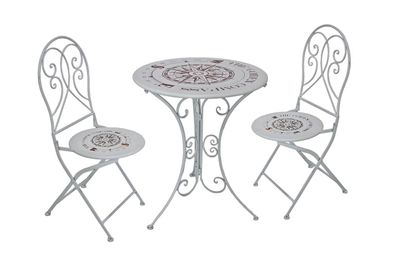 Balkonm?bel-Set STEFAN 3-tlg. Stahl Bronze Balkon-Set Gartenm?bel-Set Sitzgruppe f?r