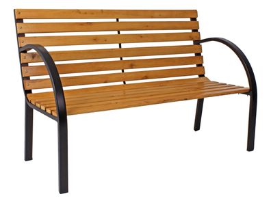 Parkbank TOM 122cm Breit Tanne Natur Gartenbank Wetterfest Terrassenbank Sitzbank