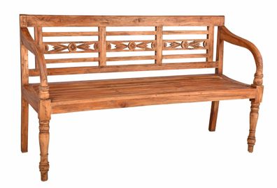 Gartenbank TOMAS 3-Sitzer 150cm Breit Mahagoni Hellbraun Terrassenbank Wetterfest