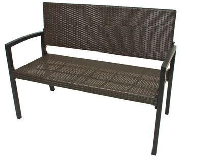Parkbank VALENT 116cm Breit Alu/Kunststoff Braun Gartenbank Wetterfest Terrassenbank