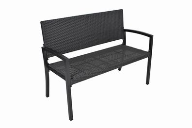 Parkbank VALENT 116cm Breit Alu/Kunststoff Schwarz Gartenbank Wetterfest