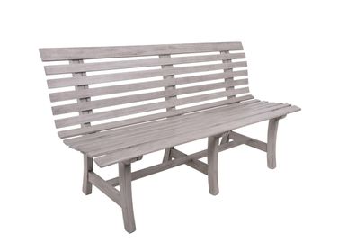 Parkbank LUND 150cm Breit Eukalyptus Eukalyptusbraun Gartenbank Wetterfest