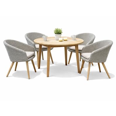 Garten-Sitzgruppe VARNA 5tlg. Akazie Braun Gartenm?bel-Set Gartengarnitur