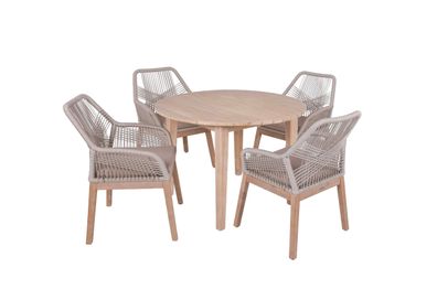 Garten-Sitzgruppe KIEV 5-tlg. Akazie Beige Gartenm?bel-Set Gartengarnitur