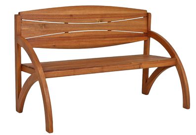 Gartenbank HAVANA 140cm Breit Akazie Natur Terrassenbank Wetterfest Sitzbank Outdoor
