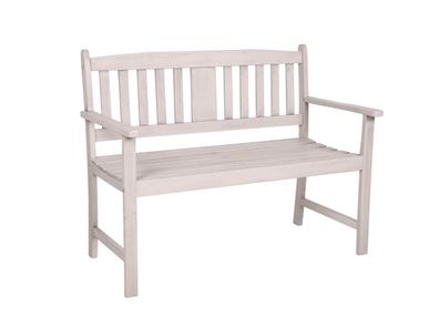 Gartenbank AMANDA 2-Sitzer 110cm Breit Eukalyptus Grau Terrassenbank Wetterfest