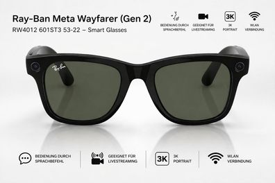 Ray-Ban Meta Wayfarer (Gen 2) RW4012 601ST3 53-22 - Smart Glasses - Kaufen