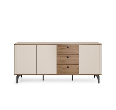 XXL Kommode ELENA 180 cm Eiche Sideboard 3 Türen 3 Schubladen Japandi
