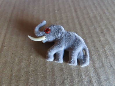 Anstecknadel Brosche Elefant grau Flausch auf Kunststoff ca. 5 cm