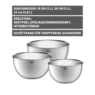 Silit Küchenschüssel-Set, 3-teilig 3201006333 4004633301356