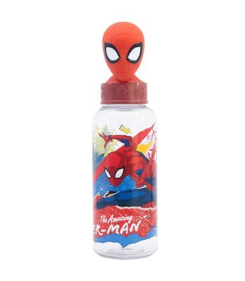 Spider Man Kinder Wasserflasche 560 ml mit integriertem Strohhalm