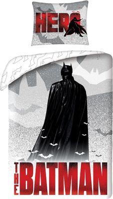 Batman Bettwäsche Set aus Baumwolle Bettdeckenbezug 140 × 200 cm mit 70 × 90 cm