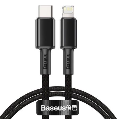 Baseus Lightning auf USB-C Kabel PD-Schnellladekabel 20W, 480Mb/s, 1m Schwarz