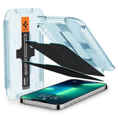 Spigen Glas. tR EZ Fit Privacy Panzerglas für iPhone 13/13 Pro/14 - 2 Stück