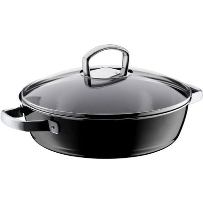 WMF Fusiontec Mineral Schmorpfanne mit Glasdeckel, 28 cm, Black 3201113709 4000530