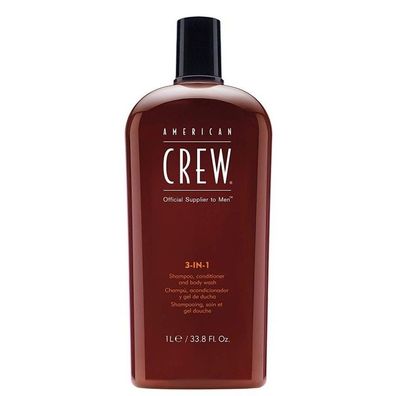 American Crew 3-in-1 Shampoo, Conditioner & Duschgel, 1000 ml