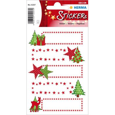10 HERMA Aufkleber 15257 Sterne + Tanne