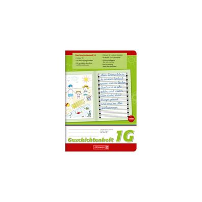 Brunnen Geschichtenheft Lineatur 1G liniert DIN A5 ohne Rand, 16 Blatt