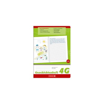 Brunnen Geschichtenheft Lineatur 4G liniert DIN A4 ohne Rand, 16 Blatt