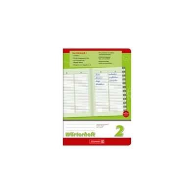 Brunnen Schulheft Wörterheft Lineatur 2 liniert DIN A5 ohne Rand, 16 Blatt