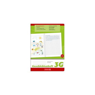 Brunnen Geschichtenheft Lineatur 3G liniert DIN A4 ohne Rand, 16 Blatt