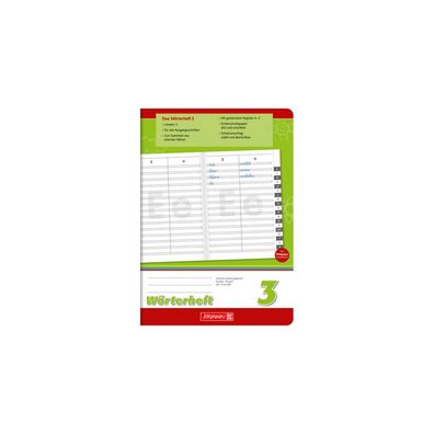 Brunnen Schulheft Wörterheft Lineatur 3 liniert DIN A5 ohne Rand, 16 Blatt