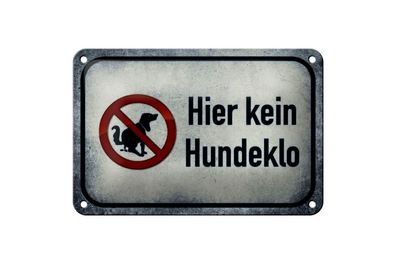 Blechschild Hier ist kein Hundeklo! 18x12cm weiß rot gewölbt