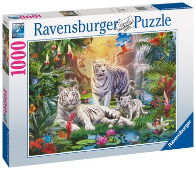 Ravensburger, Familie der weißen Tiger, 1000 Teile Puzzle