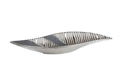 Gilde Schale "S"-Form "Sevilla" anthrazit/silber Länge 14,0 cm Breite 41,5 cm